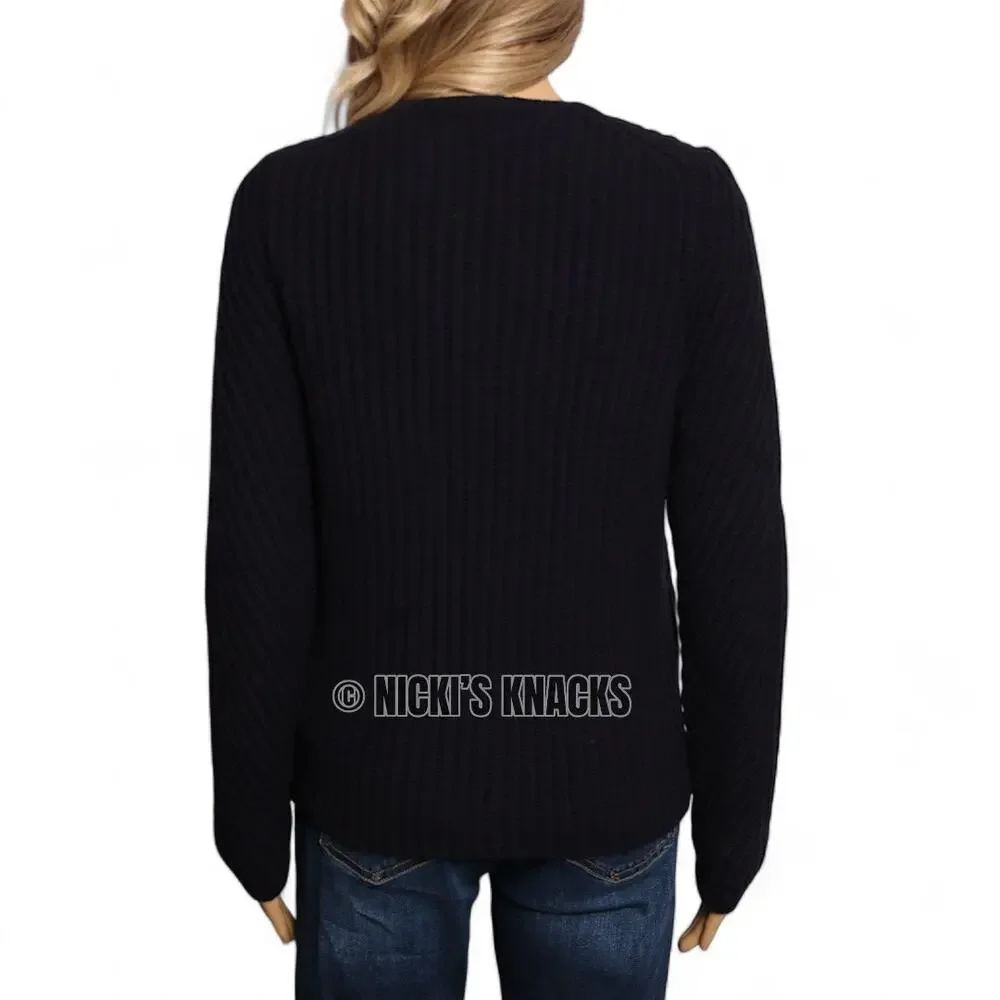 Madewell Merino Wool Leather Trim Zip Moto Cardigan Sweater Fall Outfit Size S